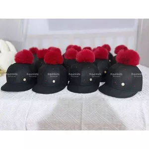 Mũ cục bông hoa bỉ ngạn đỏ style hàn cho bé