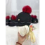 Mũ cục bông hoa bỉ ngạn đỏ style hàn cho bé
