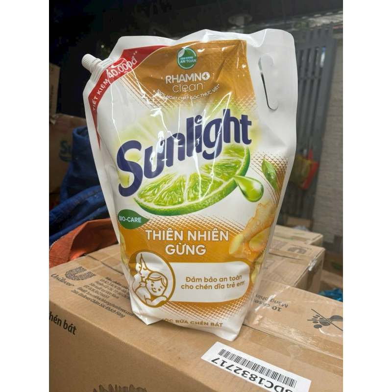 NƯỚC RỬA CHÉN SUNLIGHT TÚI Chanh / gừng / trà xanh / lô hội 3.3kg (size khủng mới)