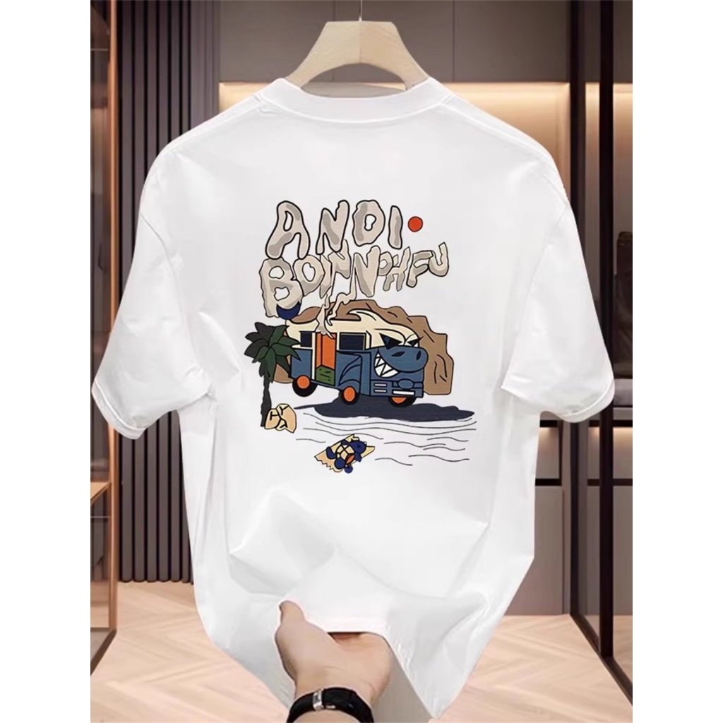Áo thun nam tay lỡ HappyFamily tay ngắn  A NOI BONNOHFU Chất vải cotton 100 cao cấp