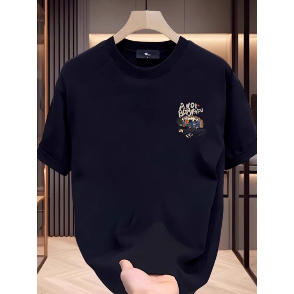 Áo thun nam tay lỡ HappyFamily tay ngắn  A NOI BONNOHFU Chất vải cotton 100 cao cấp