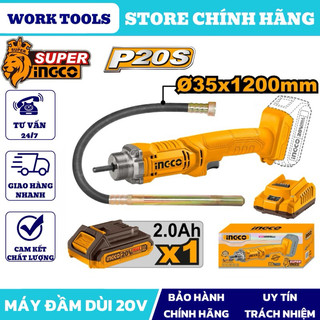 INGCO Máy đầm dùi bê tông dùng pin 20V CCVLI2023011 & CCVLI202301