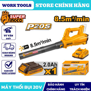 INGCO Máy thổi bụi dùng pin 20V- 8.5m3/min CABLI203235