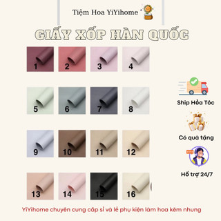 Giấy Gói Hoa Xốp Hàn Cao Cấp Kích Thước 58*58cm, Không Nhăn, Không Thấm Nước DIY YiYihome