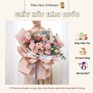 Giấy Gói Hoa Xốp Hàn Cao Cấp Kích Thước 58*58cm, Không Nhăn, Không Thấm Nước DIY YiYihome