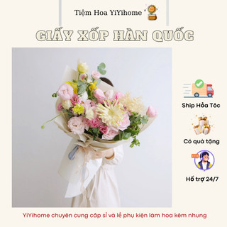 Giấy Gói Hoa Xốp Hàn Cao Cấp Kích Thước 58*58cm, Không Nhăn, Không Thấm Nước DIY YiYihome