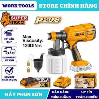 INGCO Máy phun sơn dùng pin 20V CSGLI20406 & CSGLI2003