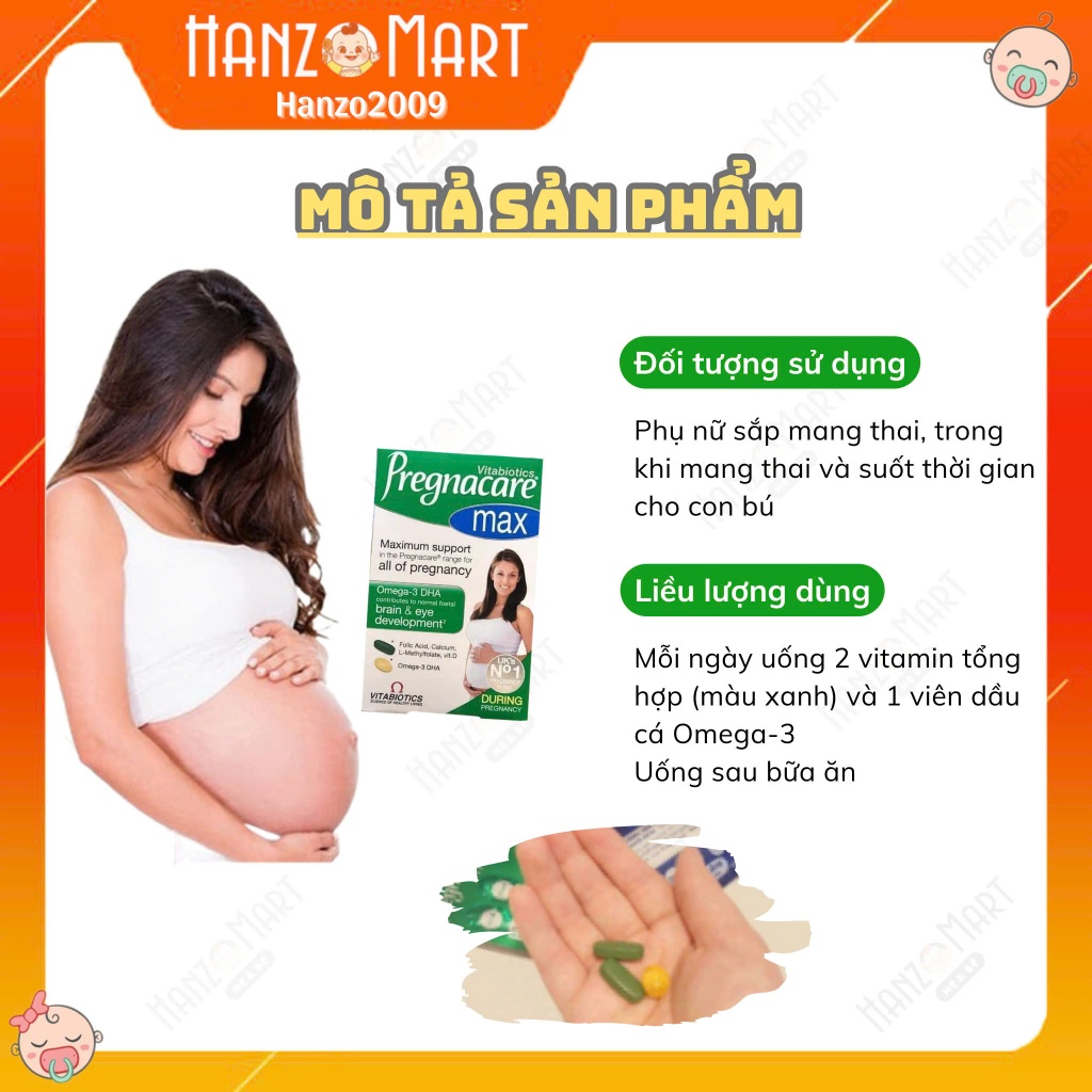 Vitamin Bầu Pregnacare Max , 84 viên UK - hanzomart