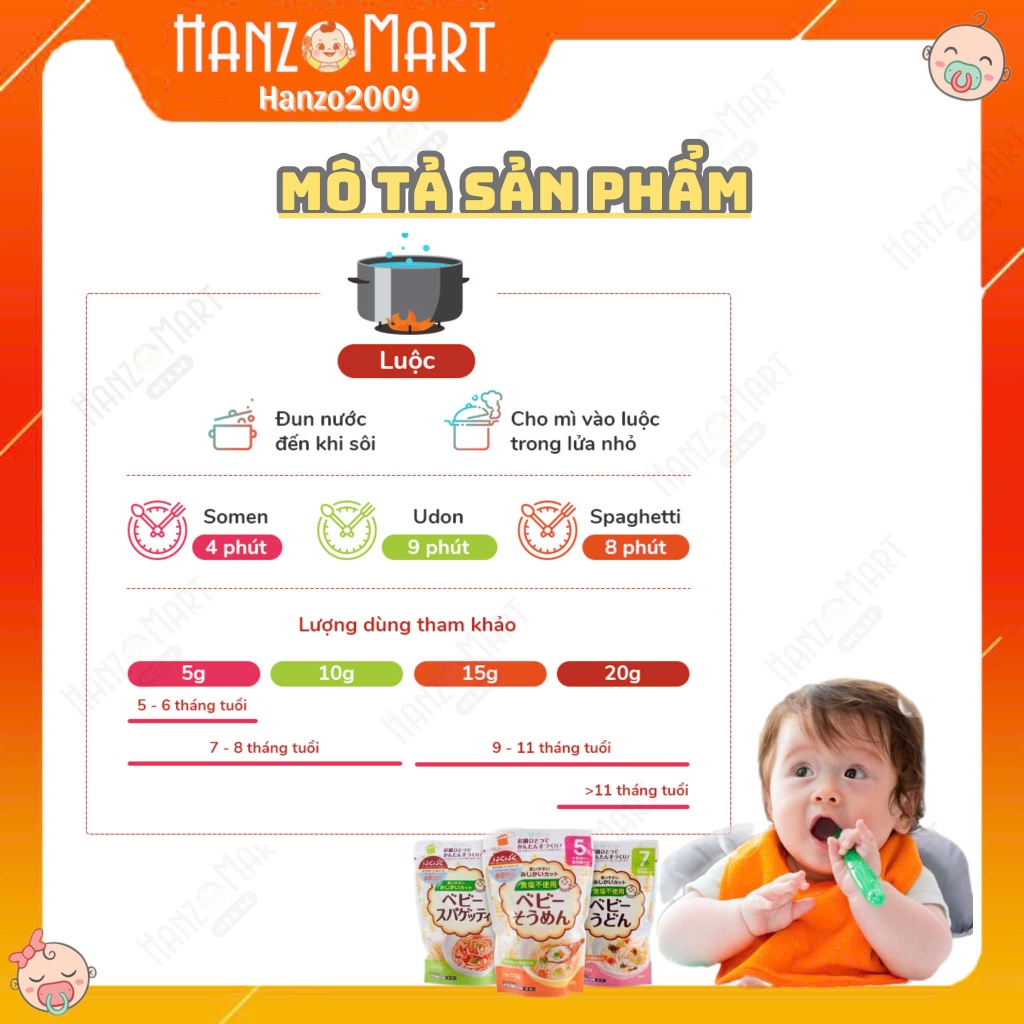 Mì somen cho bé Tách Muối Hakubaku 100g Nhật Cho Bé Ăn Dặm Ăn Ngon An Toàn Dễ Tiêu Hóa Cho Bé