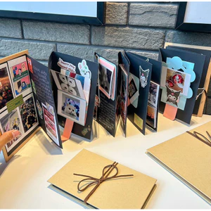 Album ảnh dạng gấp handmade làm quà kỉ niệm cho các cặp đôi,bạn bè,người thân