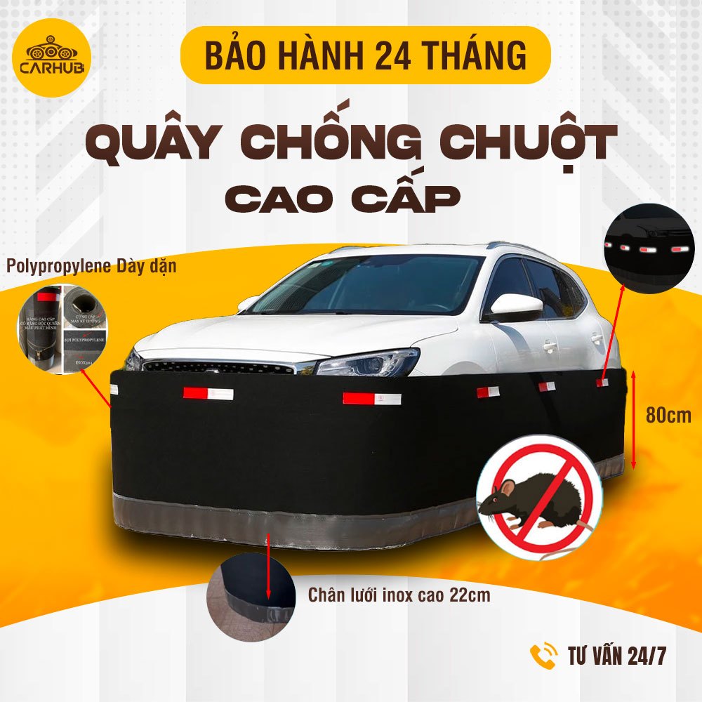 Quây Chống Chuột Ô Tô hàng Cao Cấp cho xe 4-7 chỗ, Chất Polypropylene Cao Cấp, Chân Inox Cứng cáp| Lưới Chống Chuột Ô Tô