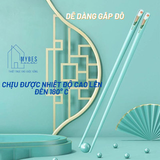 Bộ 10 đôi đũa hợp kim sợi thuỷ tinh kháng khuẩn, chống ẩm mốc chịu được nhiệt độ cao hình phong cảnh