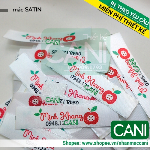 50c In theo yêu cầu Nhãn mác quần áo satin lụa