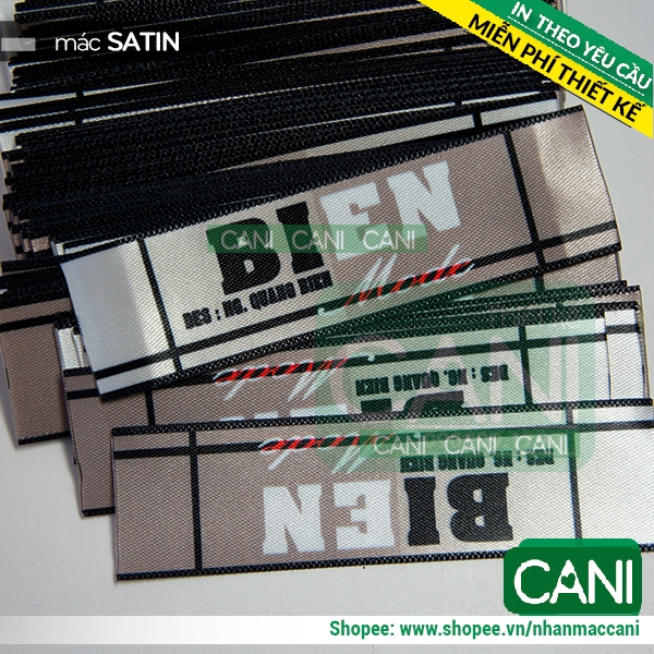 50c In theo yêu cầu Nhãn mác quần áo satin lụa