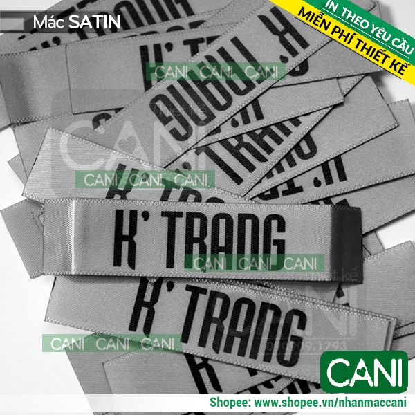 50c In theo yêu cầu Nhãn mác quần áo satin lụa