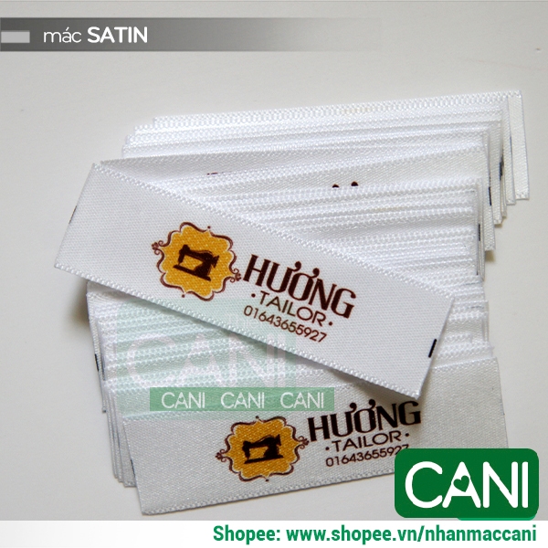 Mác vải Satin lụa In theo yêu cầu (Mẫu riêng) - miễn phí thiết kế Nhãn mác quần áo CANI