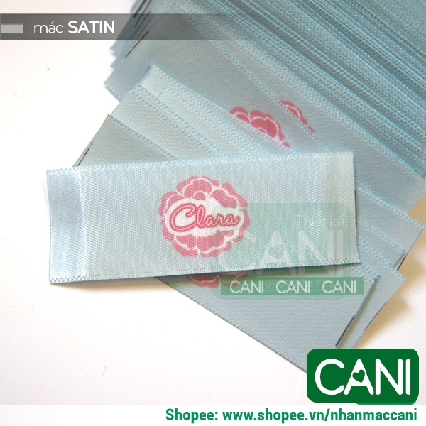Mác vải Satin lụa In theo yêu cầu (Mẫu riêng) - miễn phí thiết kế Nhãn mác quần áo CANI