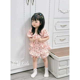 BỘ XÔ MUSLIN BÁNH BÈO DÁNG BABYDOLL CHO BÉ GÁI - BỘ CỘC TAY CHO BÉ - BỘ NGỦ XINH XẮN ĐIỆU ĐÀ