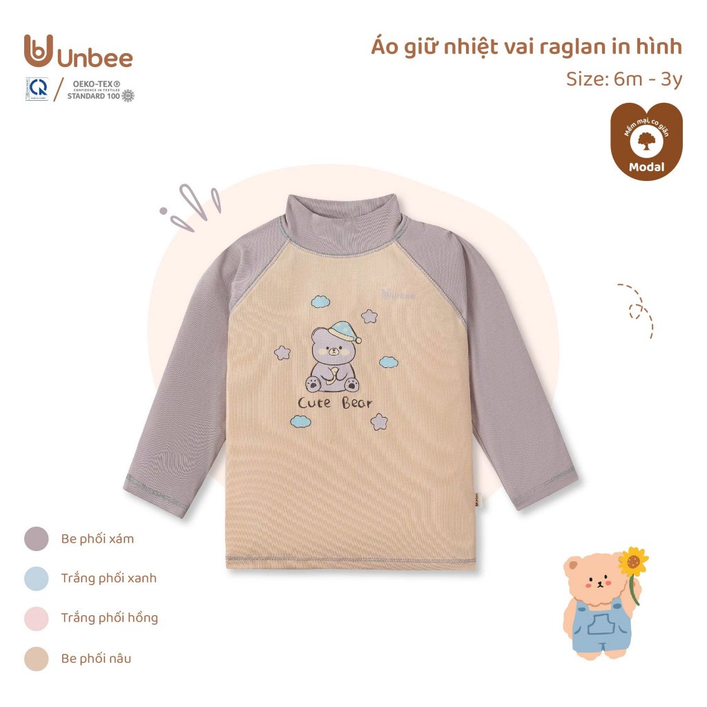 Áo Giữ Nhiệt Unbee In Hình Size 6 Tháng đến 3 Tuổi