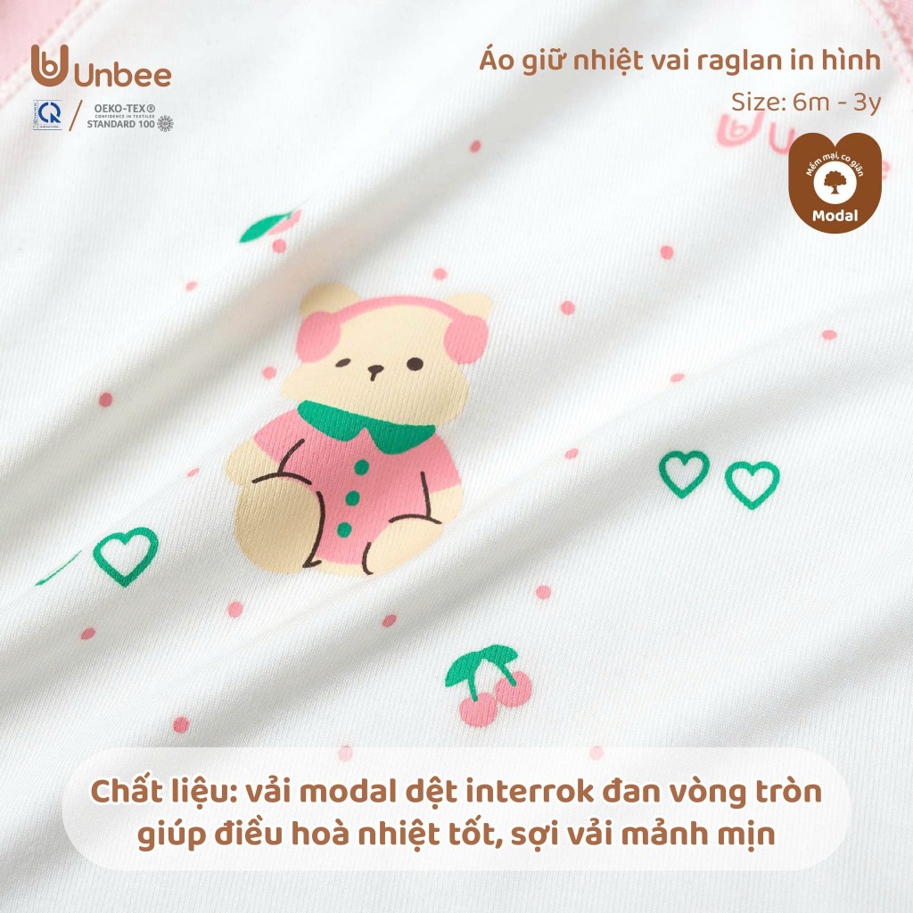 Áo Giữ Nhiệt Unbee In Hình Size 6 Tháng đến 3 Tuổi