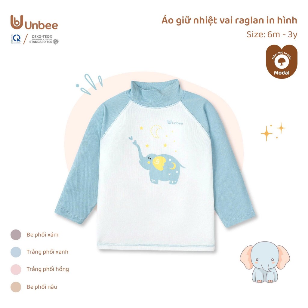 Áo Giữ Nhiệt Unbee In Hình Size 6 Tháng đến 3 Tuổi