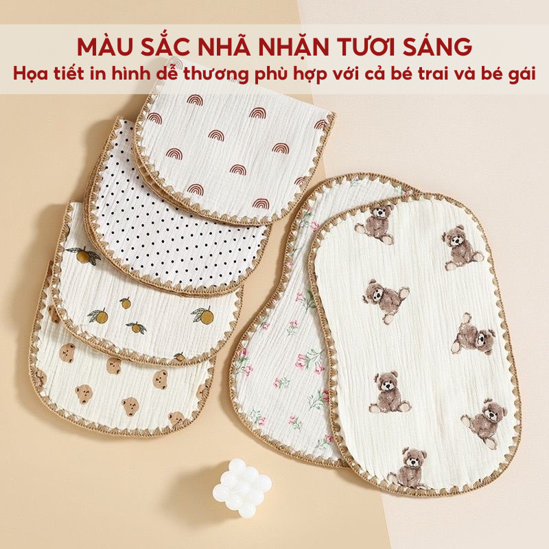 Ảnh Gối Cho Bé Sơ Sinh 0–3 Tháng Tuổi IQKAO Vải Muslin Mềm Mịn An Toàn Cho Bé Trai Bé Gái Họa Tiết Dễ Thương, Không Kích Ứng 3