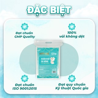 Combo 03 túi khăn vải khô đa năng Happy Kids túi 270 tờ không mùi