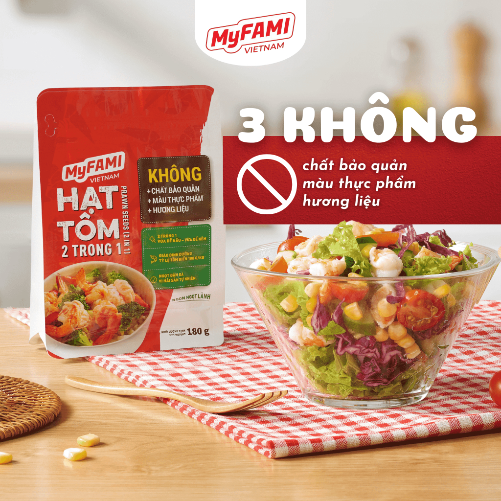[60G] Gia Vị Nấu Ăn Hạt Tôm 2 trong 1 MyFAMI, không chất bảo quản - màu thực phẩm - hương liệu