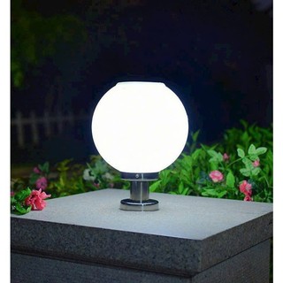 Đèn Trụ Cổng Tròn Năng Lượng Mặt Trời, Đèn Sân Vườn NLMT 4 Màu LED, Chống Nước Ngoài Trời BH 1 Năm