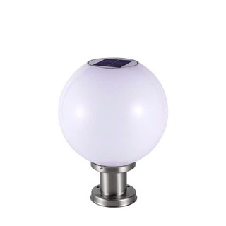 Đèn Trụ Cổng Tròn Năng Lượng Mặt Trời, Đèn Sân Vườn NLMT 4 Màu LED, Chống Nước Ngoài Trời BH 1 Năm
