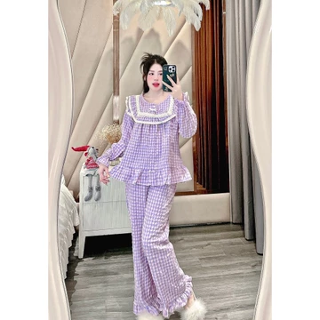 BỘ ĐỒ NGỦ DÀI TAY MẶC NHÀ CHẤT LỤA, Đồ Ngủ Nữ, Bộ Ngủ Nữ, đồ bộ tiểu thư, đồ ngủ nữ, đồ bộ nữ mặc nhà HOT 2023