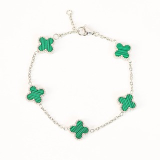 Vòng tay nữ LAMY Dual Lucky Four Leaf Flower Bracelet Silver 2098
