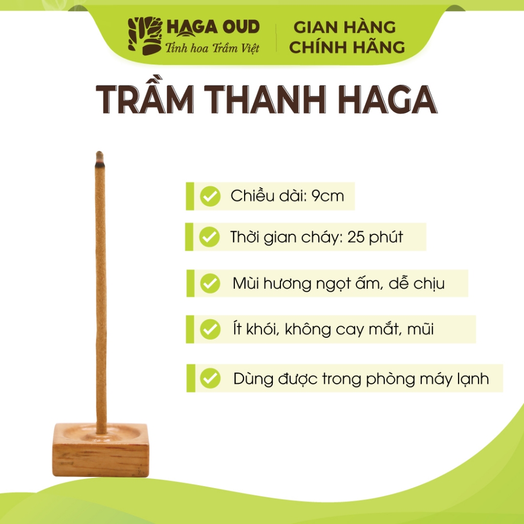 Ảnh Trầm thanh Haga (nhang không tăm) giúp Thư giãn tức thì - 9cm 20 cây 4