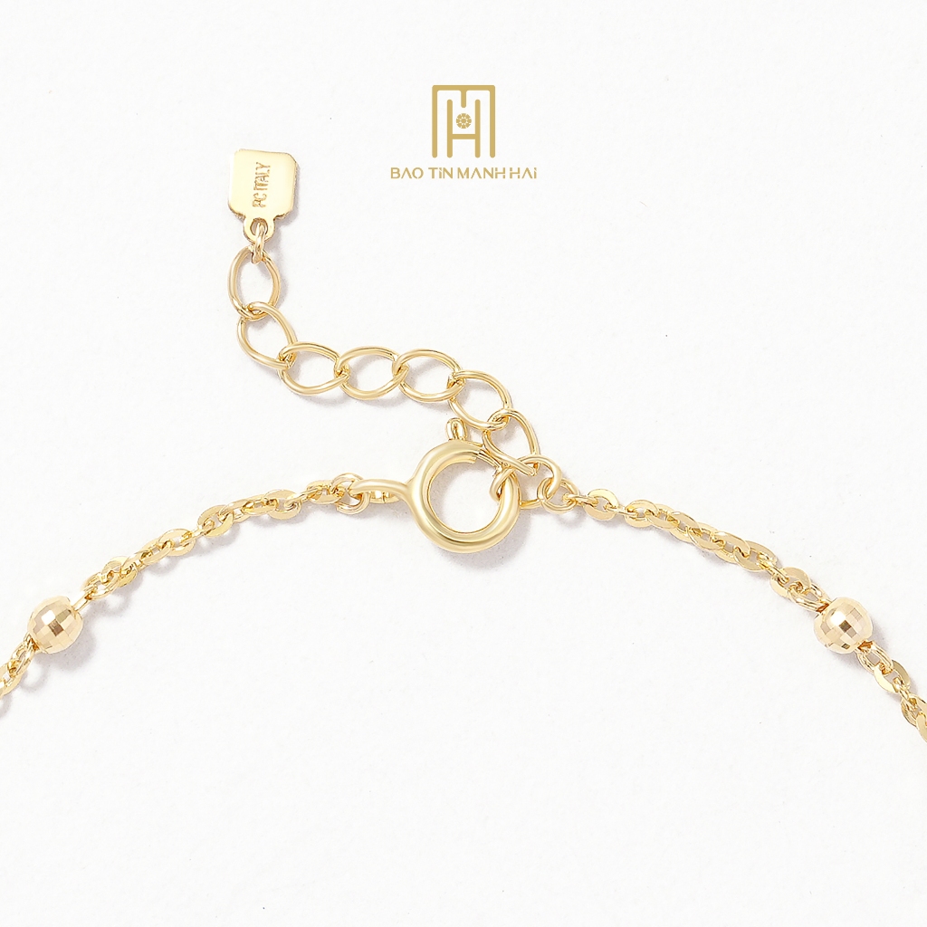 Ảnh Lắc tay vàng 10K Bảo Tín Mạnh Hải gắn charm bi phay sang trọng phong cách Ý PYLTV10KD0-409006 1