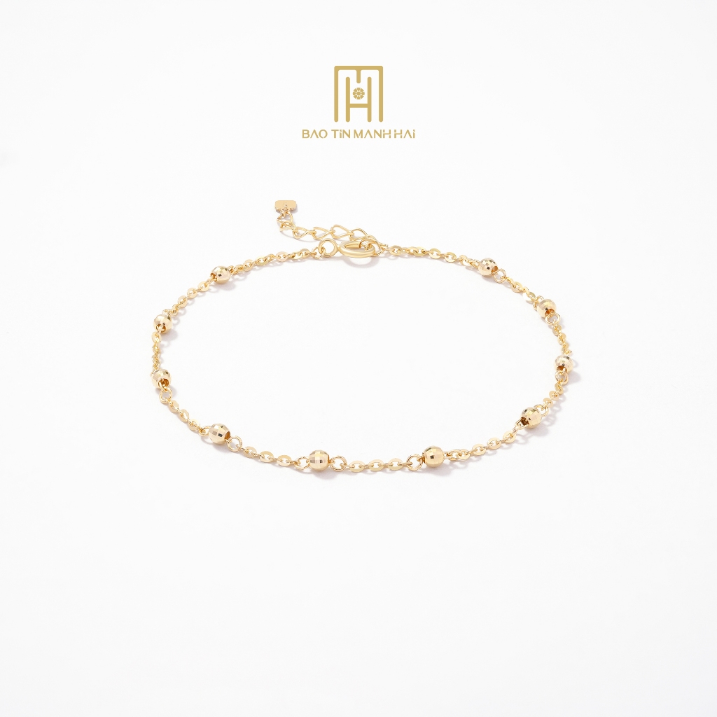 Ảnh Lắc tay vàng 10K Bảo Tín Mạnh Hải gắn charm bi phay sang trọng phong cách Ý PYLTV10KD0-409006 2