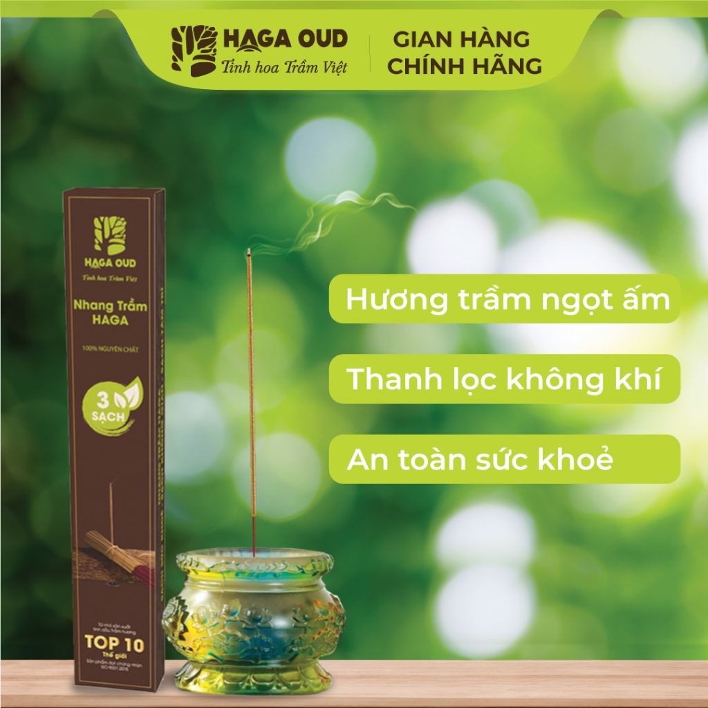 Ảnh Nhang trầm Haga 3 Sạch, Thơm ngọt ấm dễ chịu, Ít khói, An toàn sức khỏe, 50 cây/5 cây - 30cm/40cm 4