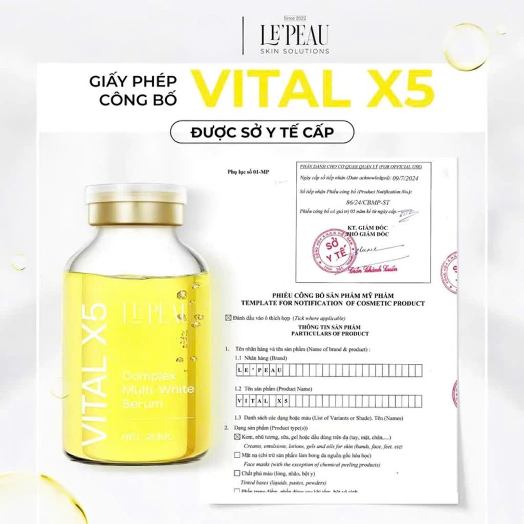 Ảnh Combo 2 hộp Serum Vital X5 Multi White 20ml LEPEAU Chính Hãng - Hỗ Trợ Giảm Thâm, Kích Trắng Và Làm Đều Màu Da 2
