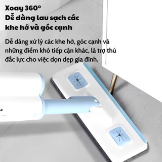 CHỔI LAU TỰ VẮT- Cây Lau Nhà Tự Vắt Mini Đa Năng Xoay 360 Độ- Lau Kính Thông Minh- Cây lau bếp tự vắt - CAYLAUNHA9