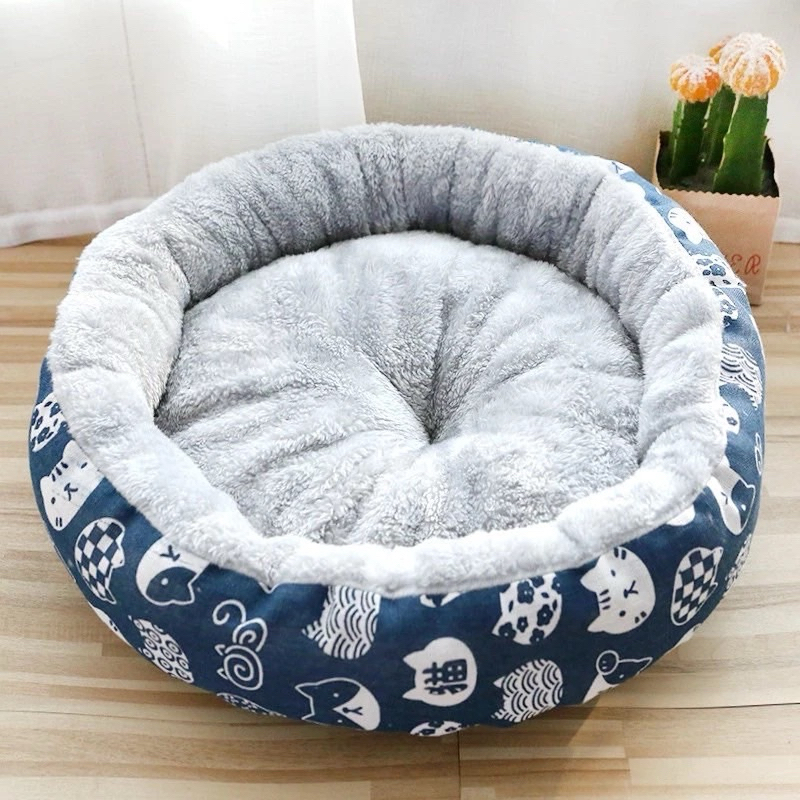 Nệm tròn/ chữ nhật bông mềm mại cho thú cưng