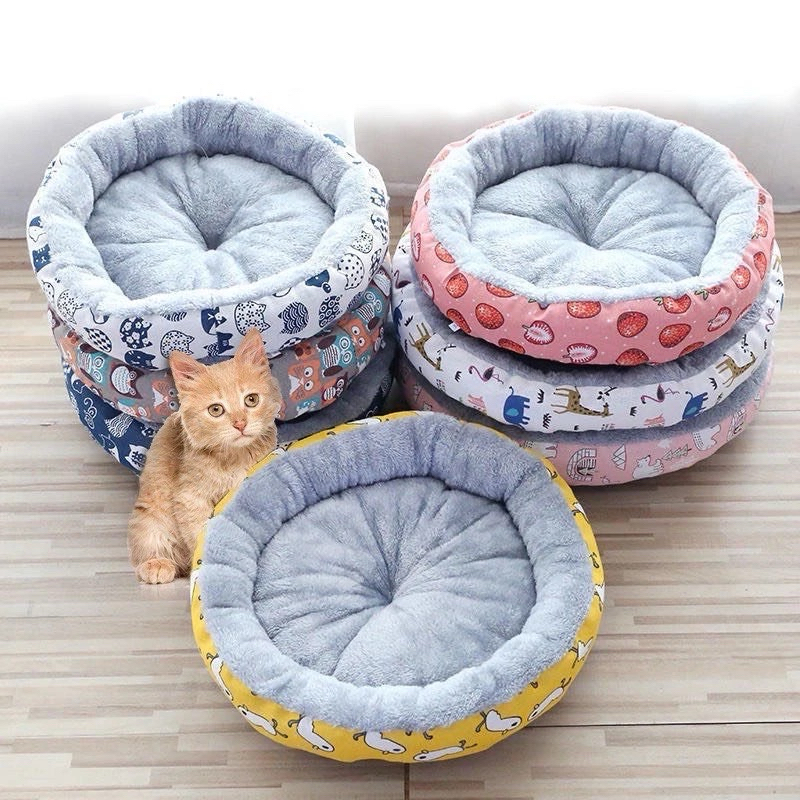 Nệm tròn/ chữ nhật bông mềm mại cho thú cưng