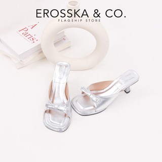 Erosska - Guốc cao gót nữ đính nơ thời trang thiết kế đơn giản màu đỏ cao 6cm - EM126