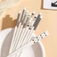 Đũa Chống Trượt Nhật Bản, Đũa Ăn Cơm Màu Trắng Sang Trọng Chống Mốc, SET 5 ĐÔI ĐŨA GỐM SỨ - MÃ: 0252