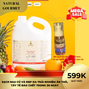 Nước ngâm rửa rau củ thực phẩm enzyme dứa Fuwa3e làm sạch thực phẩm khử mùi tsau bvtv chất bẩn 3.8L