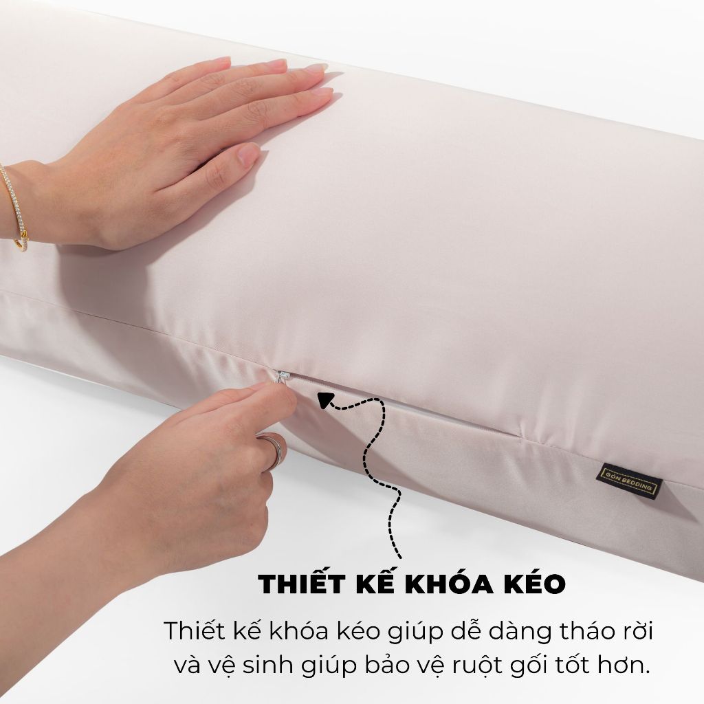 Ảnh 01 Vỏ Gối Ôm Gòn Bedding Lụa Satin Premium Cao Cấp Màu Trơn 2