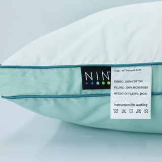 Gối Khách Sạn 5 Sao Hotel Pillow NIN House Cao Cấp | 48x74cm | Vỏ 100% Cotton, Ruột Gối Đầu Lông Vũ Nhân Tạo Microfiber