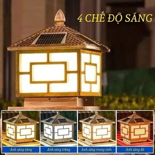 Đèn Trụ Cổng Sân Vườn Năng Lượng Mặt Trời (Nhôm) Kích Thước 25cm 30cm 40cm, 4 Màu sáng Chống Nước