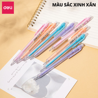Bút Chì Kim Pastel Deli Ngòi 0.5mm/0.7mm Deli, Bút Chì Bấm Cơ Học Có Đầu Tẩy Thiết Kế Chống Gãy Ngòi