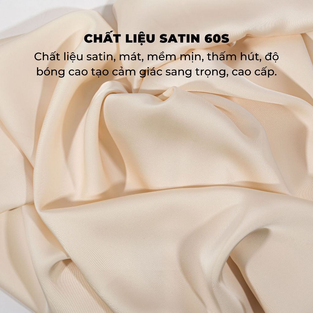 Ảnh 01 Vỏ Gối Nằm Gòn Bedding Lụa Satin Premium Cao Cấp Khoá Kéo Màu Trơn 50x70 cm 1