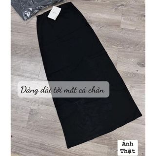 Chân váy nữ dáng suông dài chữ A cạp chun ôm body chất thun co giãn thiết kế trẻ trung năng động HCOM2765 YuuMi Style