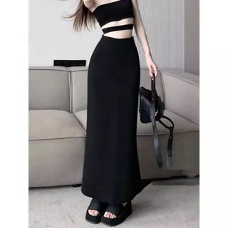 Chân váy nữ dáng suông dài chữ A cạp chun ôm body chất thun co giãn thiết kế trẻ trung năng động HCOM2765 YuuMi Style